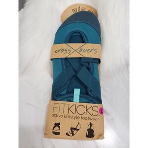 NEW TEAL FitKicks Crossovers Women Footwear Shoe LARGE 8.5 - 9.5 house shoe yoga
